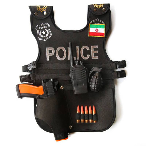 جلیقه پلیس با کلت و بیسیم و نارنجک